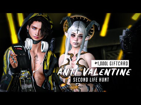 FREE HUNT ANTI Valentines + 1,000L Giftcard ♥ Second Life Event 2022 Free gifts