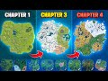 Evolution of Fortnite Map  (Chapter 1 Season 1 - Chapter 4 Season 1)