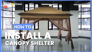 How to Install the 11 x 11 Feet 2-Tier Pop-Up Gazebo Tent Portable Canopy | NP10470 #costway #howto