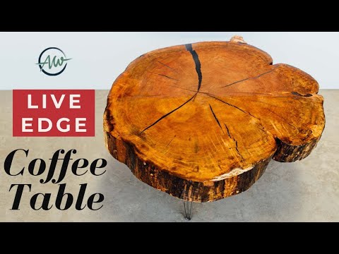 Making A Live Edge Coffee Table | DIY Wood Slab Cookie Table