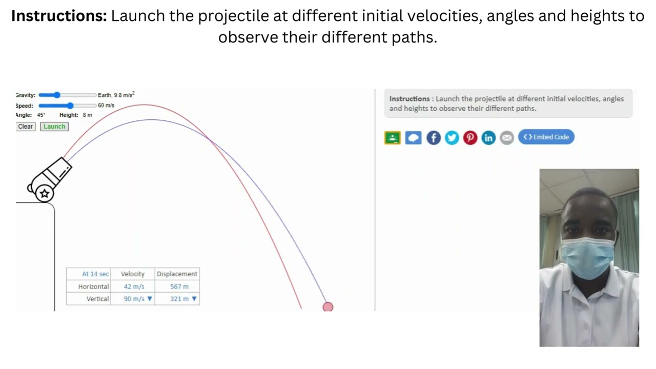 Projectile Motion Simulation | Science Experiment | Virtual Lab Simulation