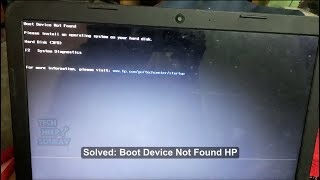 Boot Device Not Found HP - How To Solved