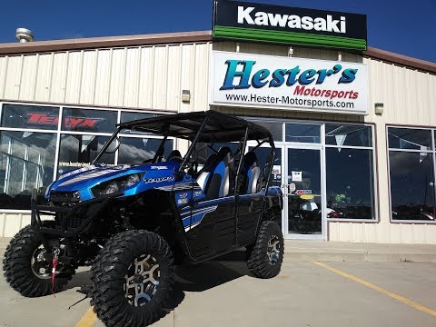 2018 Kawasaki Teryx 4 Hester Edition. Bandit shocks, heated seats, chopped cage, and more!