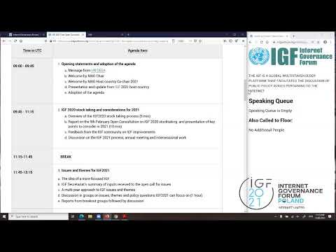 IGF 2021 First Open Consultations and MAG Meeting Day 1 Section 1