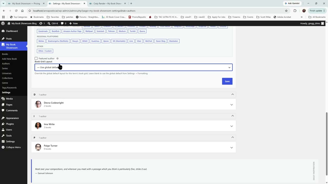 Plugin Settings Overview