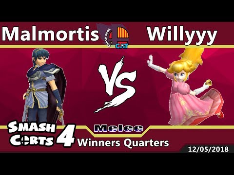 SmashCorts #4 - SSBM Singles - Malmortis (Marth) vs Willyyy (Peach) - Winners Quarters