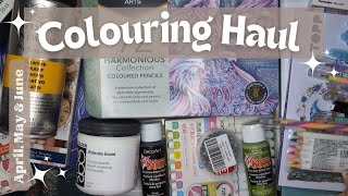 Coloring haul April, May & June 25 - pencils, watercolours, markers, books and a variety of things