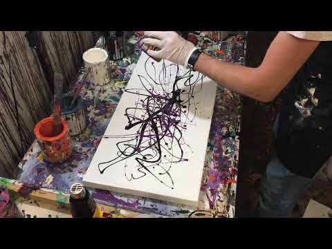 Mini Jackson Pollock Style Painting with Gloss Enamel