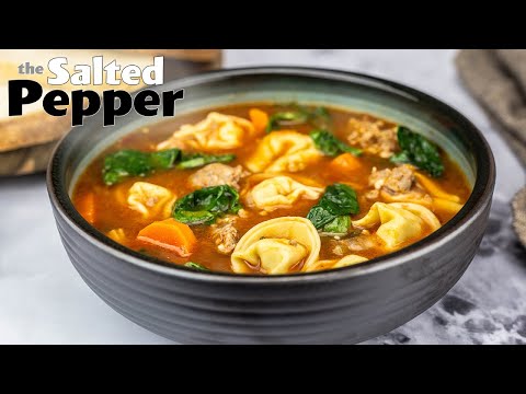 Sausage and Spinach Tortellini Soup (Pressure Cooker Recipe)