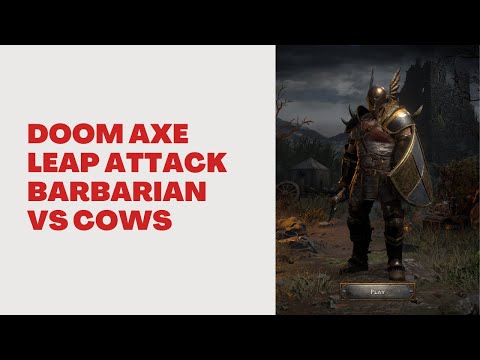 Holy Freeze Doom Axe Leap Attack Barbarian VS Hell cows | Diablo 2 Resurrected 2.5
