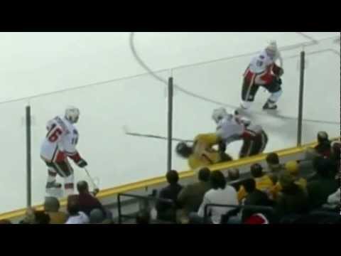 Scott Hannan drills Sergei Kostitsyn