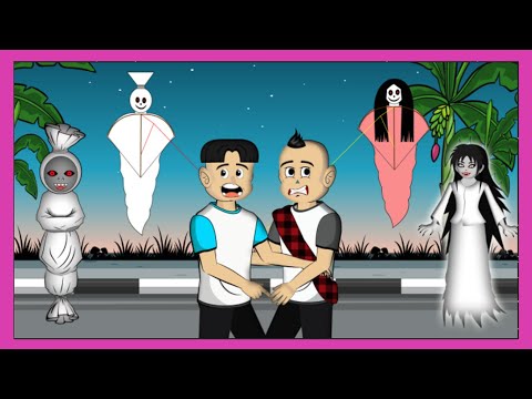 Layangan Kuntilanak dan Pocong Full Animation - Kartun Horor Lucu #hantu #pocong #lucu #funny