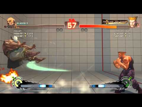 SSF4 AE: zxxuan (Gouken) VS elevator kart (Guile)