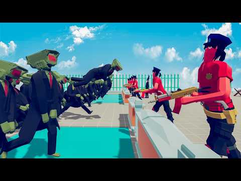 Zombie 100 Units vs Army Soldier | TABS - Totally Accurate Battle Simulator