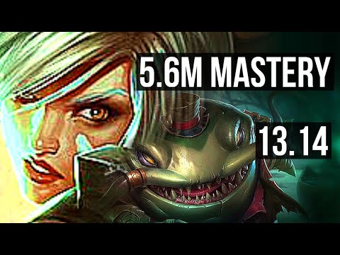 RIVEN vs TAHM (TOP) | 5.6M mastery, 2400+ games, 6 solo kills | EUW Master | 13.14