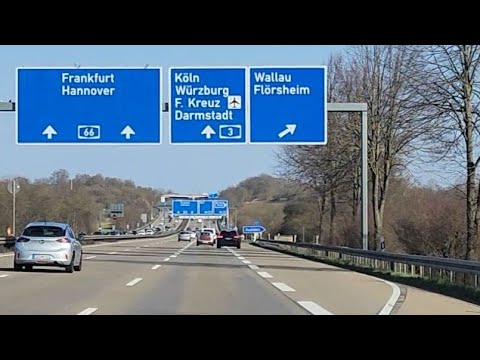 Part-1 A drive from Wiesbaden to Frankfurt over Highway/Autobahn A66 PLEASE LIKE&SUBSCRIBE
