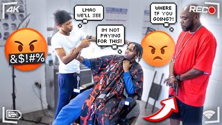 I Ain’t Paying For This Haircut! (Didn’t expect it to get this violent 🤦🏾‍♂️) #viral #prank