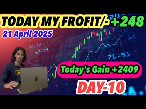 TODAY MY FROFIT/- +248 21 April 2025 day 10 Today's Gain +2409 #vbloger #stockmarket #nifty250