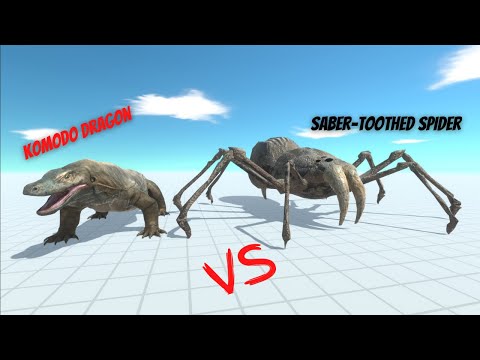 Komodo Dragon🪳vs Saber-Toothed Spider🦂- Animal Revolt Battle Simulator