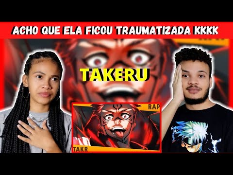 MINHA IRMÃ REAGINDO AO Rap do Sukuna (Jujutsu Kaisen) - O REI DAS MALDIÇÕES | Takeru Feat. Felícia
