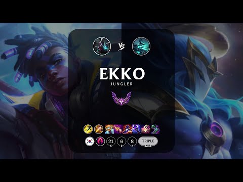 Ekko Jungle vs Hecarim - KR Master Patch 13.6