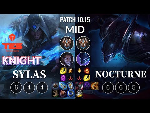 TES knight Sylas vs Nocturne Mid - KR Patch 10.15