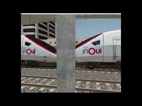 TGV Euroduplex Oceane 872 & TGV P-Duplex Oceane 721 departing Paris Montparnasse in Open Rails
