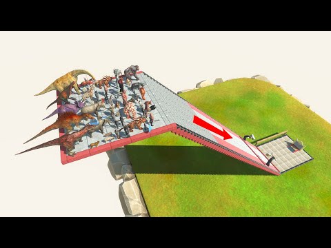 ⚡All Units - Falling Down With Obstacles 🦖Animal Revolt Battle Simulator🦕