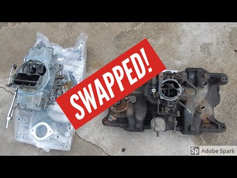 2 bbl to 4 bbl intake swap 318 Mopar *Drag Truck part 5