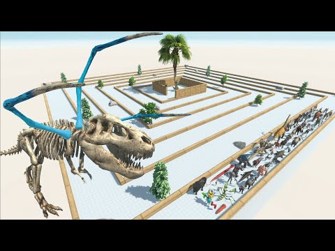ESCAPE FROM ALIEN T-REX SKELETON - LAST SURVIVOR - Animal Revolt Battle Simulator