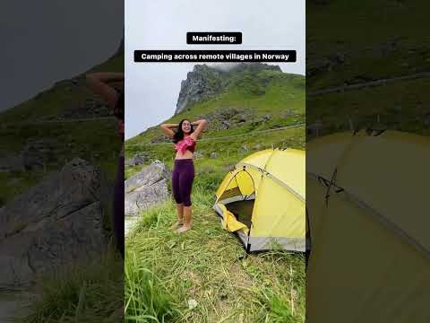 MONTANHAS ou PRAIAS? Aqui você pode TER as duas!!😍 #norway #lofoten #mountains #beaches #camping