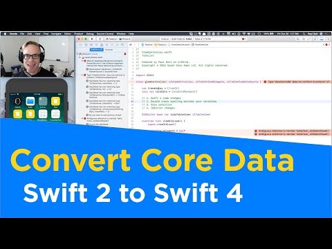 How to Upgrade a Core Data and UITableView Project from Swift 2 to Swift 4