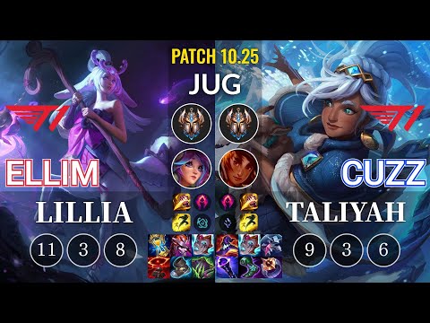 T1 Ellim Lillia vs T1 Cuzz Taliyah Jungle - KR Patch 10.25