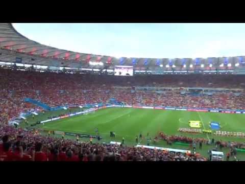 Himno de Chile vs España Mundial 2014