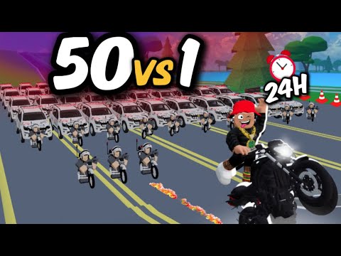 50 Police officers vs 1 Colltzada on Roblox!!🏍️🚨 Rodograu