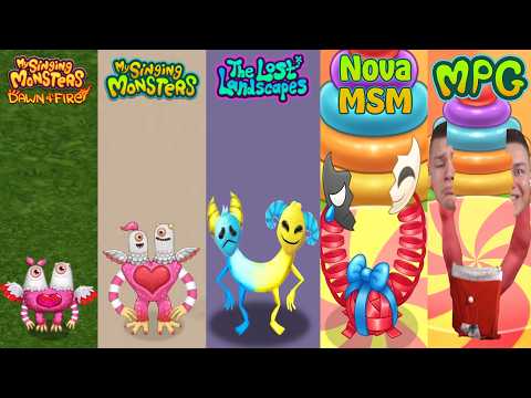 Dawn Of Fire vs My Singing Monsters vs Lost Landscapes vs Nova / MSM vs MPG | Redesign Comparisons