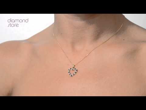 G4796 - Sapphire And 0.03CT Diamond Pendant 9K Yellow Gold