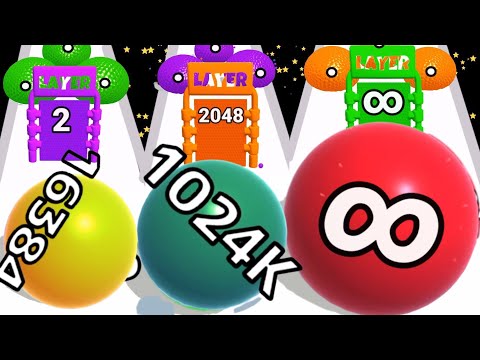 Satisfying mobile game - Ball Run infinity - ball run 2048 gameplay walkthrough max level part 5