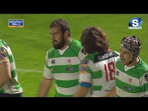 Great move sets up Matteo Muccignat Try - Benetton Treviso v Dragons 12th April 2014