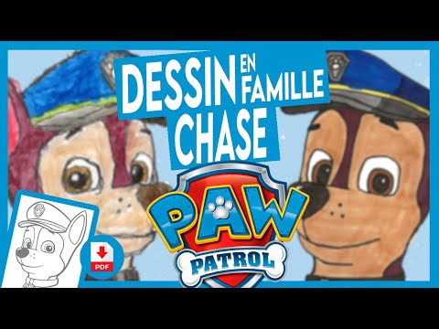 Comment dessiner Chase de la pat patrouille - Dessin en famille