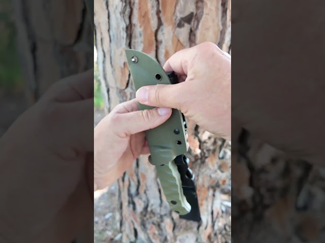 Vídeo relacionado con DRACHENADER Cuchillo de Supervivencia AQUILA-X, hoja 10,7 cm, Full Tang, acero inoxidable D2, con funda Kydex para cinturón, hoja negra y mango G10 verde