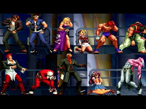 KOF XI All 47 Characters STUN poses