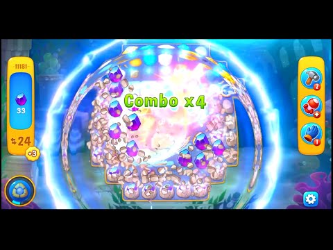 Fishdom level 11181 новое препятствие Кристаллы (Crystals)