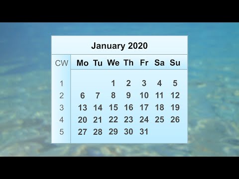 January 2020 Calendar