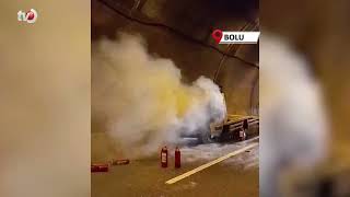 Bolu Dağı Tüneli'nde Oto Kurtarıcı Alevlere Teslim Oldu