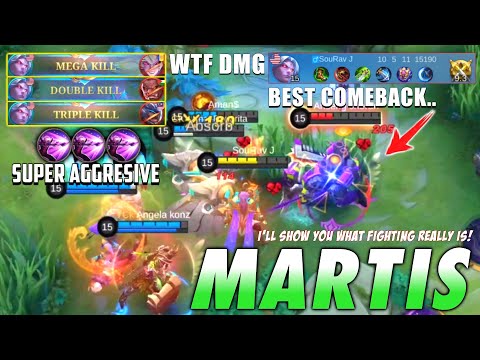 Solo Rank!! Almost Maniac - Martis Epic Comeback Gameplay  - Martis Best Build 2022 ~ MLBB
