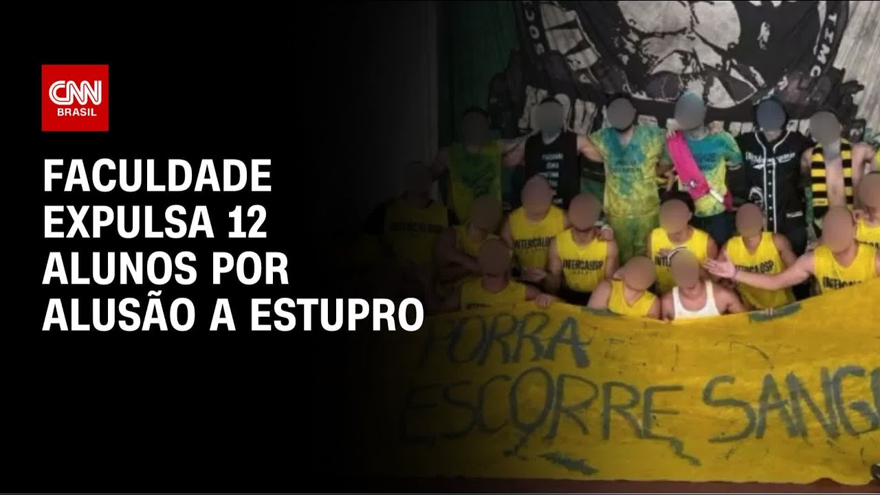 Faculdade expulsa 12 alunos por foto com bandeira em alusão a estupro em SP | CNN NOVO DIA