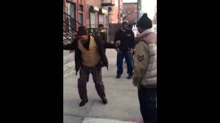 Crack head bust dance moves for Maino in the hood