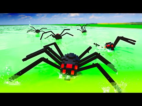Melting AI SPIDERS In The GIANT ACID POOL - Teardown Mods