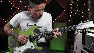 Video thumbnail for Eastwood Sidejack Baritone DLX Mosrite-style Guitar, demo with RJ Ronquillo by Eastwood Guitars